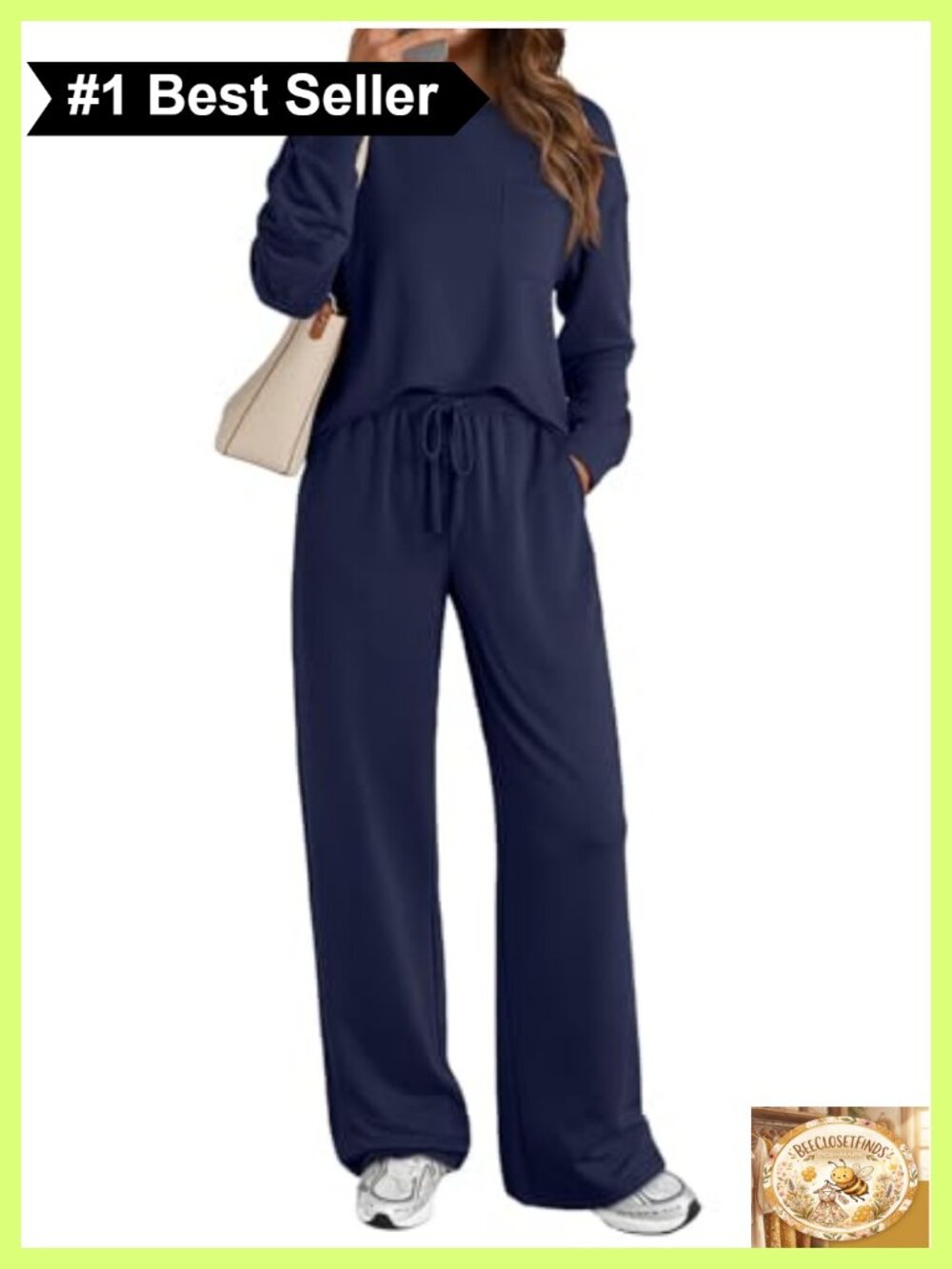AUTOMET Womens 2 Piece Sweatsuit Lounge Set Wide Leg Pants Activewear